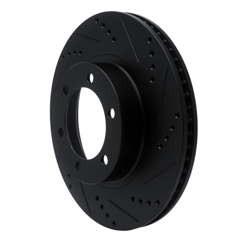 Lexus GX470 Brake Rotor (1) - Front Right - R1 Concepts - Drilled & Slotted - Black - `03-`09